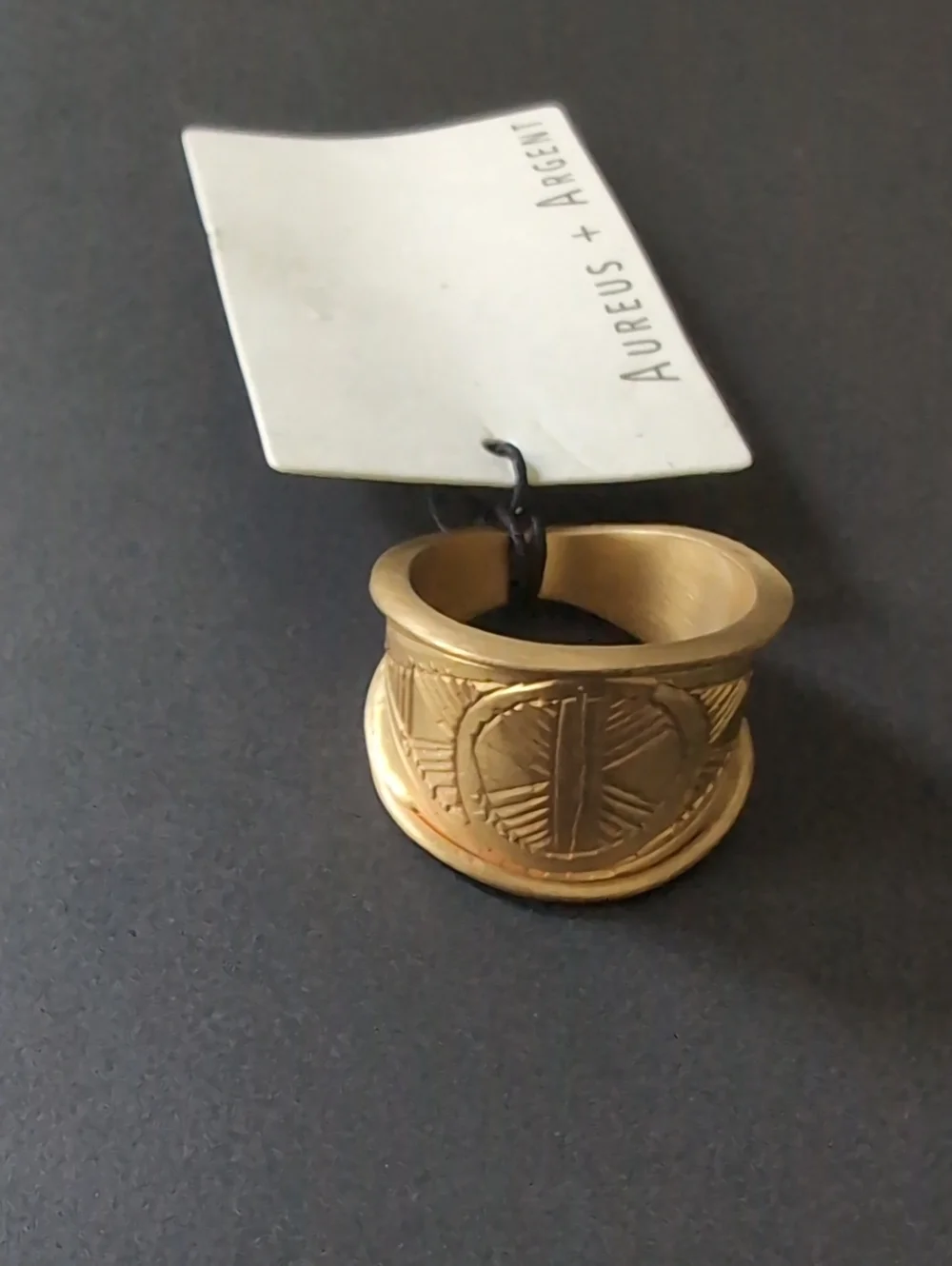 Asha Etched Ring Aureus + Argent - Size 7